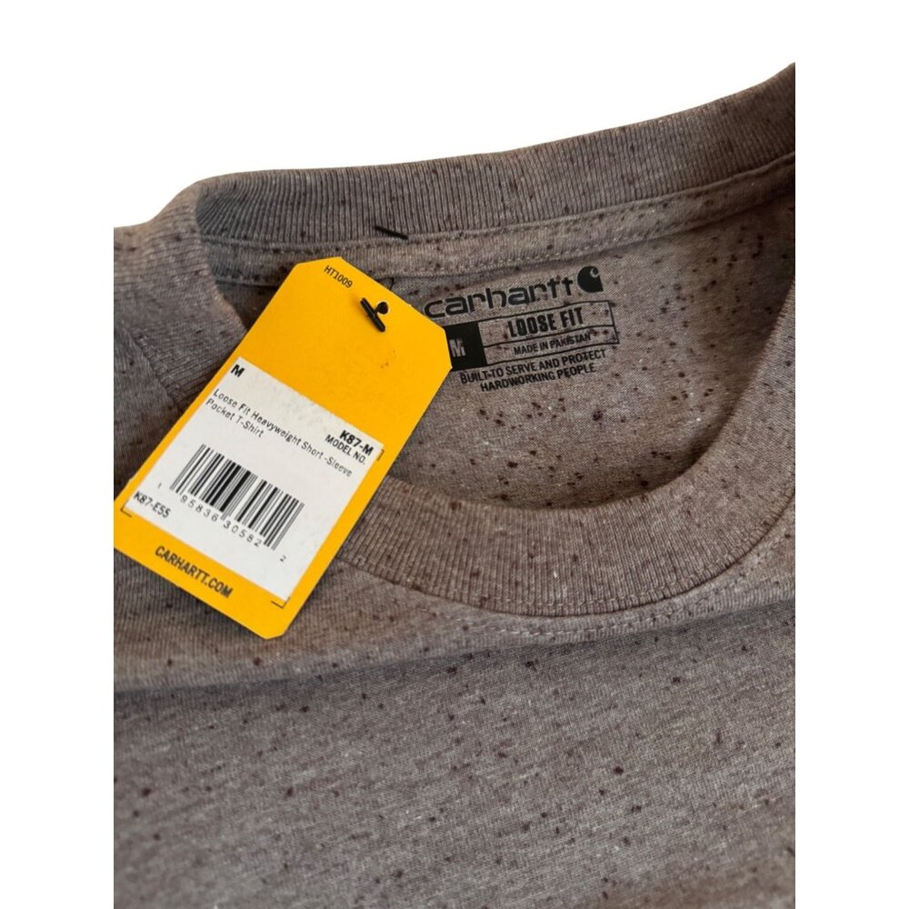 NWT Carhartt Mens Loose Fit Heavyweight Short-Sleeve Pocket Brown T-Shirt. Size